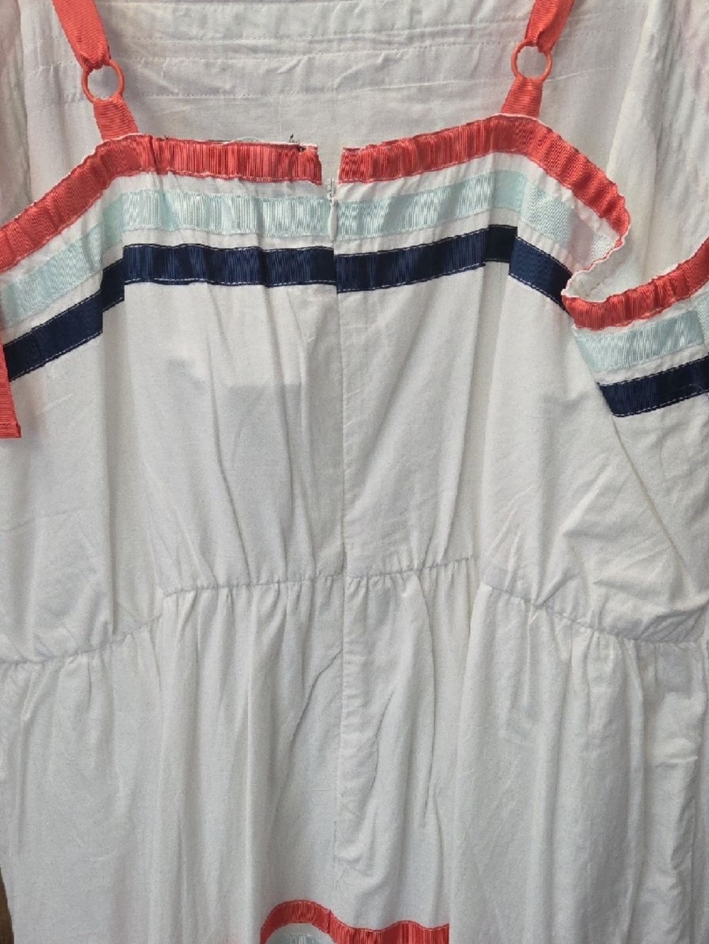 Lane Bryant White Maxi Sundress with Coral and Navy Stripes - Picture 4 of 4